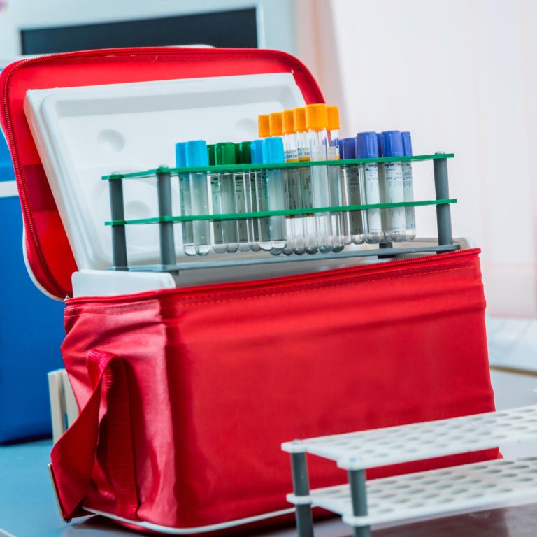 Medical equipment. Tubes and containers. Medical light background